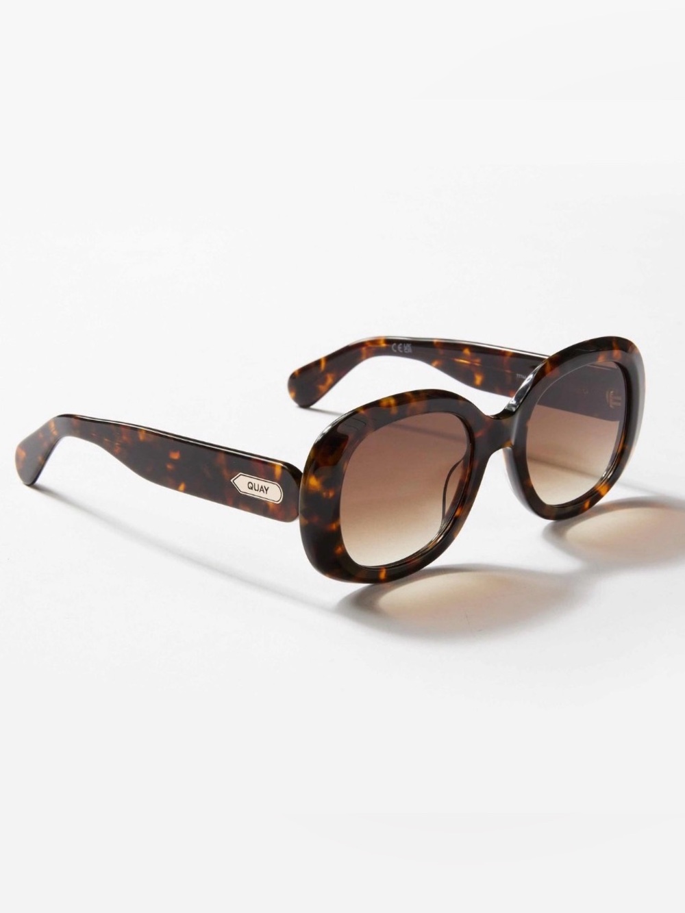 NEW Quay Impromptu Round Sunglasses Bold Statement Tortoise Shell Brown Neutral